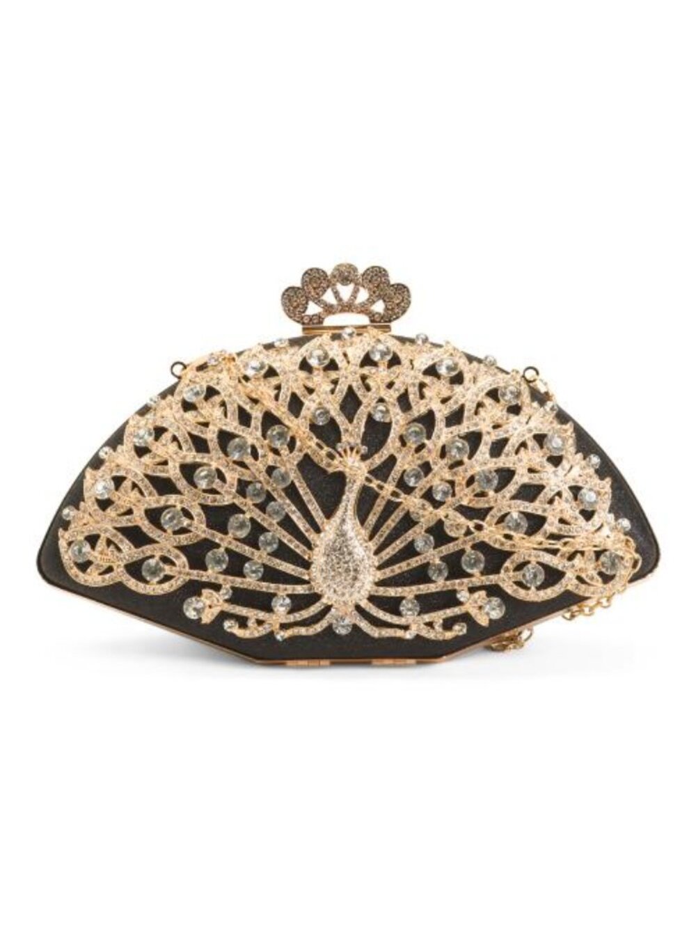 NATASHA Crystal Stones Floral Clutch